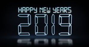 2019年新年数字荧光图形视频AE模板 2019 New Years Reveal