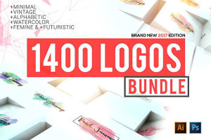 1400个时尚漂亮的标志巨型捆绑包合辑下载 1400 Logos Mega Bundle Pack [ai,psd] 1.49 GB