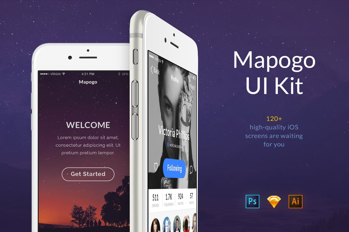 移动互联网项目APP UI套件 Mapogo UI Kit