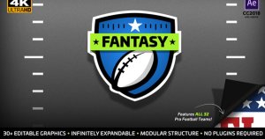 超级碗美式足球橄榄球赛事节目AE模板 Fantasy Focus | Fantasy Football Kit