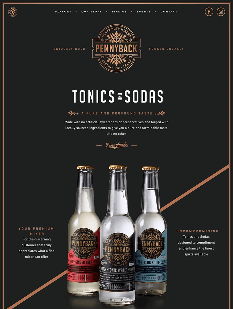 Pennyback Tonic and Sodas