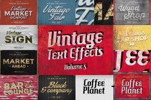 经典复古文本图层样式v5 Vintage Text Effects Vol.5