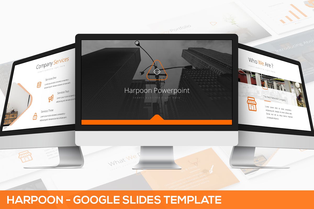 科技/金融/代理行业适用简约现代谷歌幻灯模板 Harpoon – Google Slides Presentation Template