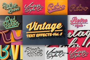 经典复古文本图层样式v3 Vintage Text Effects Vol.3