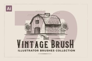 复古雕刻画Illustrator画笔 Illustrator Vintage Engraving Brushes