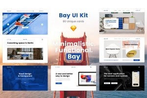 创意产品服务网站设计UI套件[Sketch] Bay UI Kit