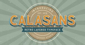 3D特效分层复古海报设计无衬线字体 Calasans – 7 layered fonts