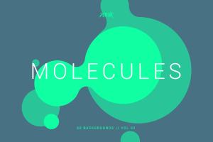 抽象分子结构扁平化风格背景v02 Molecules | Flat Backgrounds | V02