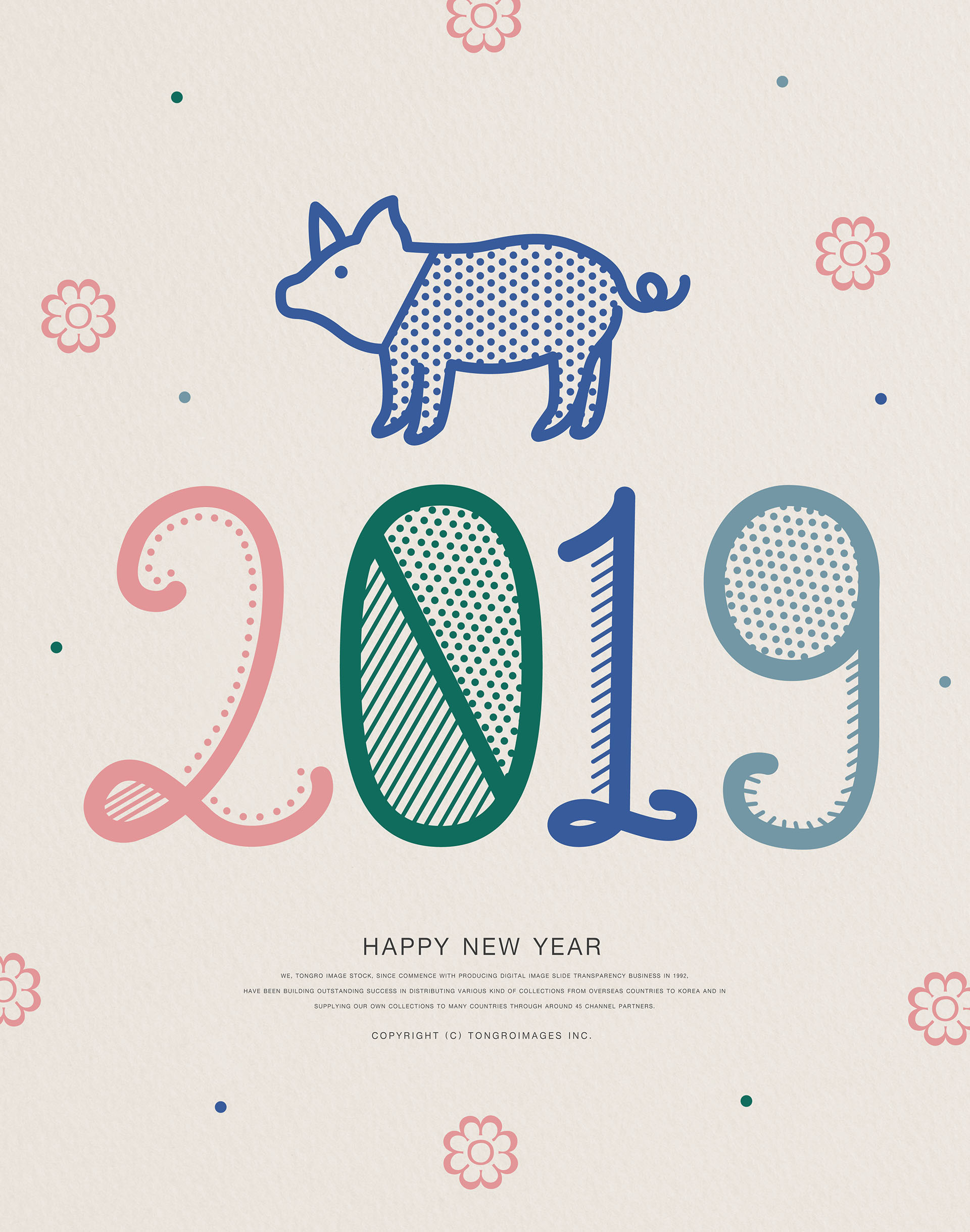 2019猪年创意图形与数字海报模板合集 PSD