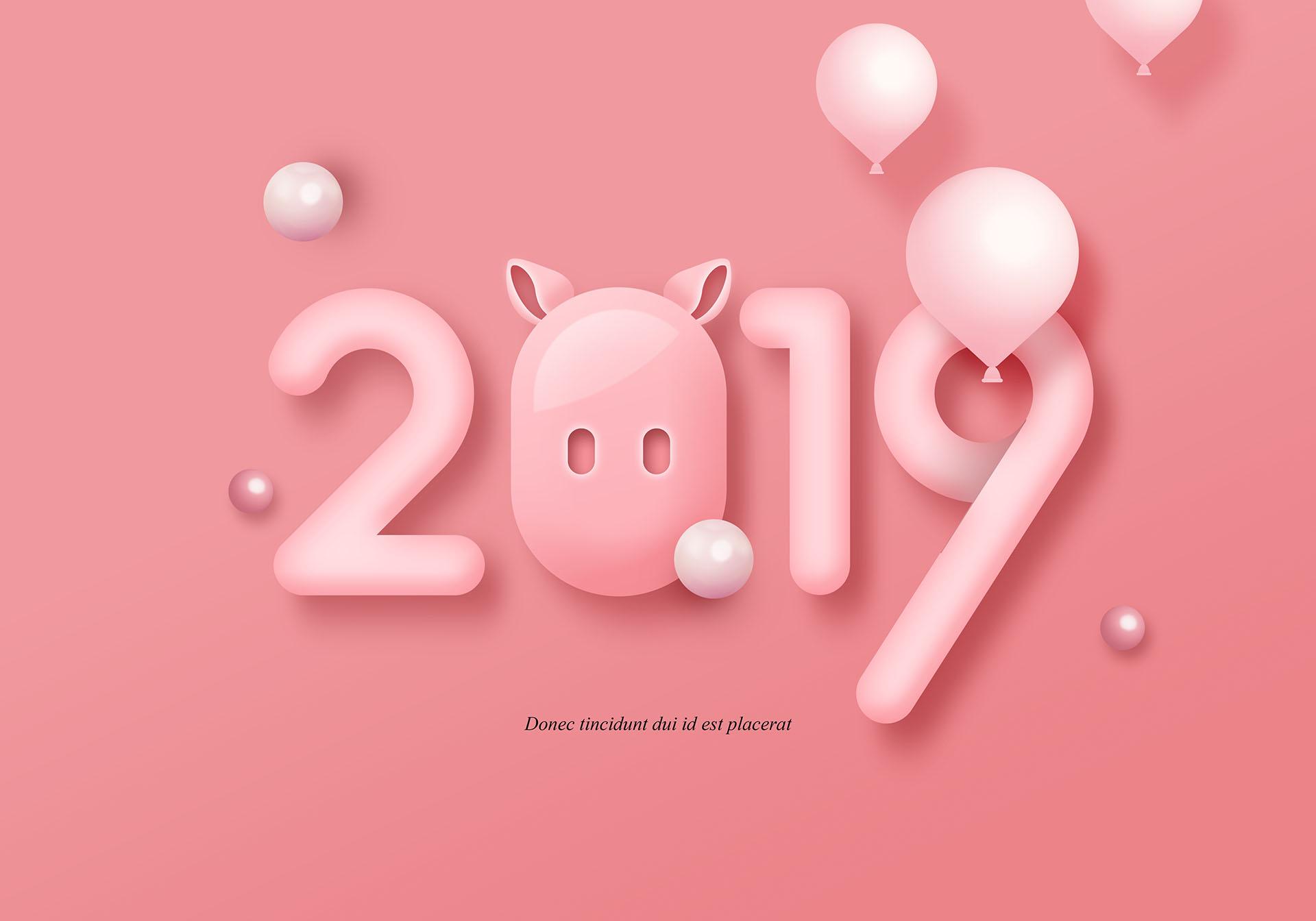 2019猪年数字创意图形素材PSD