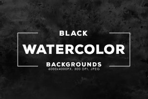 黑色水彩艺术颜料背景纹理 Black Watercolor Backgrounds