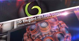 3D优雅高科技Logo演示视频AE模板 3D Elegant Hi-Tech Logo