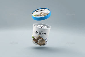 纸质冰淇淋包装展示样机下载 Ice Cream Cup Mock-up v2 [psd]