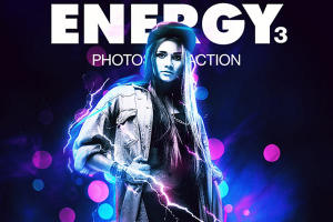 超酷的人物炫光处理PS动作下载 Energy 3 Photoshop Action [atn]