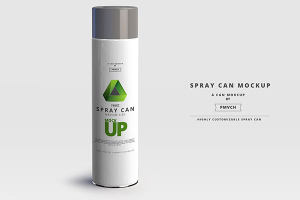 大尺寸的喷雾罐展示样机 Spray Can Mockup – Large Size [psd]