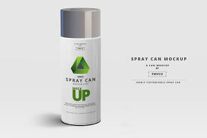 中等尺寸的喷雾罐展示样机 Spray Can Mockup – Medium Size [psd]