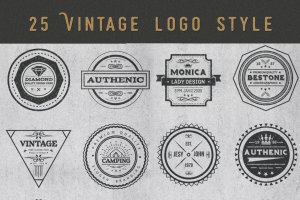 欧美复古风格Logo徽章设计模板集 Vintage Style Badges and Logos