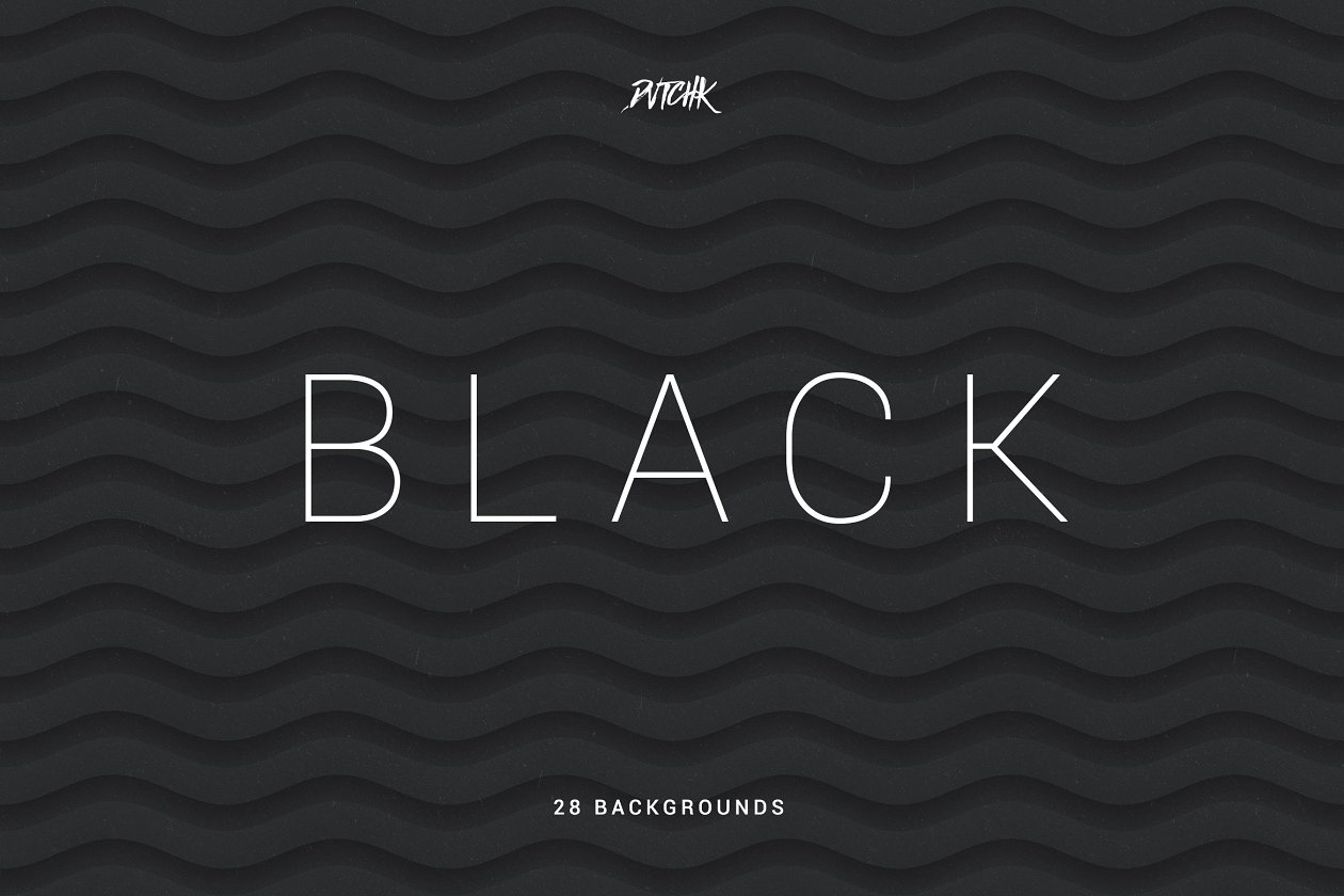 黑色柔和抽象波纹背景 Black | Soft Abstract Wavy Bgs