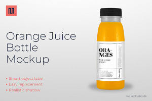 高品质的橙汁瓶展示样机 Orange juice – Bottle mockup [psd,tif,png,jpg]
