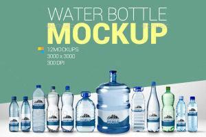 高品质的矿泉水瓶展示样机下载 Water Bottle Mockup Pack [psd]