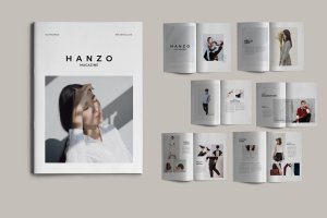 时装行业项目调研方案/项目计划书版式设计模板 HANZO – Minimal Proposal