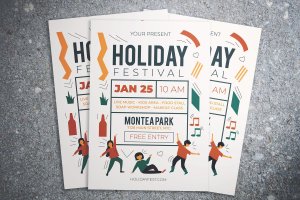 节日活动海报传单设计模板素材 Holiday Festival Flyer