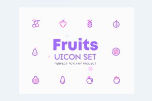 水果＆蔬菜矢量图标素材 UICON Fruits & Vegetables Icons