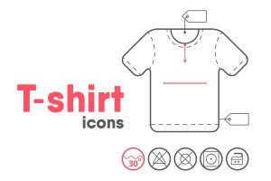 T恤矢量图标设计AI&PSD模板 T-shirt Icons