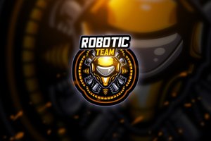 机器人电子竞技战队队徽Logo模板V3 Robotic 3 – Mascot & Esport Logo