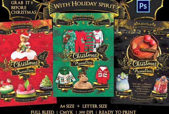 圣诞节促销海报传单模板 Christmas Promotion Flyer Template [psd]
