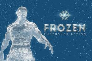 独特冰冻效果的PS动作 Frozen Ice Photo Effect [atn]
