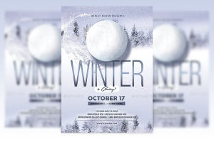 冬季活动宣传海报模板 Winter Event Flyer [psd]