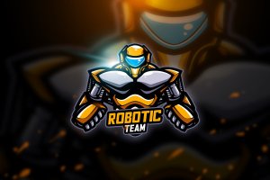 机器人电子竞技战队队徽Logo模板V2 Robotic 2 – Mascot & Esport Logo