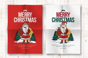 简约时尚好用的新年圣诞节海报宣传单DM设计模板
