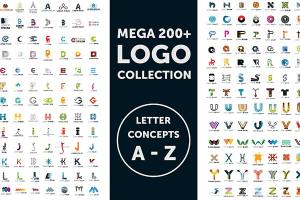 200+英文字母logo标志设计矢量模板