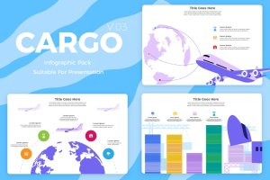 空运物流服务概念插画信息图表矢量模板v3 Cargo v3 – Infographic