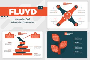 橙色信息图表财务报表设计模板v.4 Fluyd V4 – Infographic