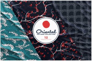 日本东方系列日式和风清新无缝图案 Japanese Oriental Pattern Collection