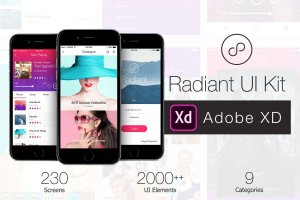 适用于XD高品质APP应用UI套件 Radiant Mobile UI Kit – 200+ for XD