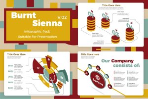 商业计划书信息图表矢量设计模板v2 Burnt Sienna v2 – Infographic