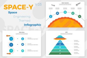 航天科技信息图表幻灯片设计素材模板V3 Space-Y v3 – Infographic
