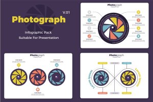 摄影主题信息图表矢量设计模板 Photography – Infographic