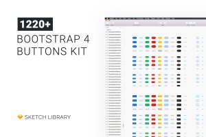 Sketch按钮组件库[1220+按钮样式] Buttons Kit – Sketch Library mButtons