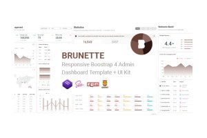 Bootstrap 4框架网站后台HTML模板 Brunette – Bootstrap 4 Admin & Powerful UI Kit