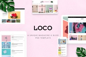 时尚杂志/网上商店/时尚博客网站设计模板 Loco – Fashion Magazine & Shop PSD Template