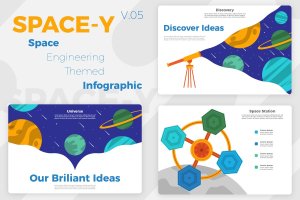 航天科技信息图表幻灯片设计素材模板V5 Space-Y v5 – Infographic