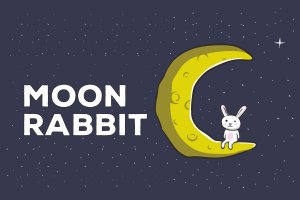 月亮兔子矢量插画设计素材 Moon Rabbit Vector Illustration Artwork