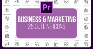 25个商业&市场营销主题视频图标素材[PR格式] Business And Marketing – 25 Line Icons