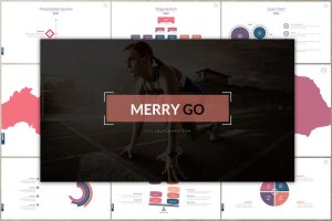 公司企业工作室简介谷歌幻灯片模板下载 MERRY GO Google Slides