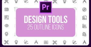 25个设计工具主题视频图标素材[PR格式] Design Tools – 25 Outline Icons
